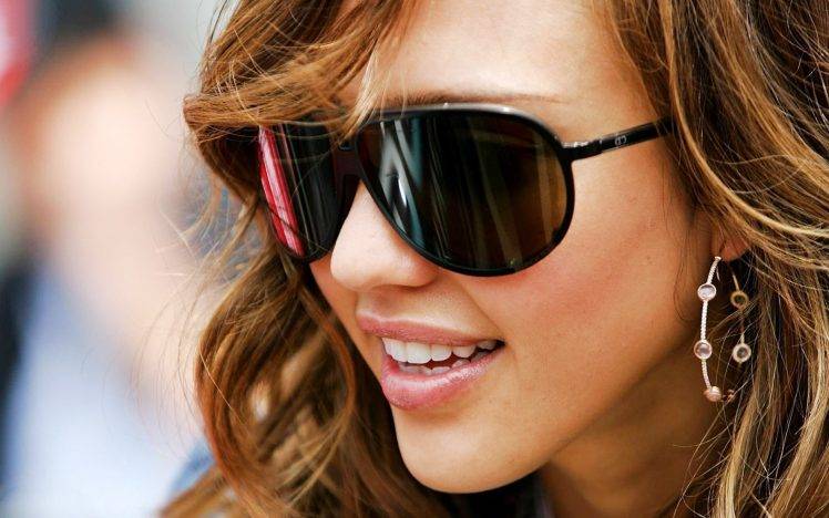 Jessica Alba Actress Glasses HD Wallpaper Desktop Background