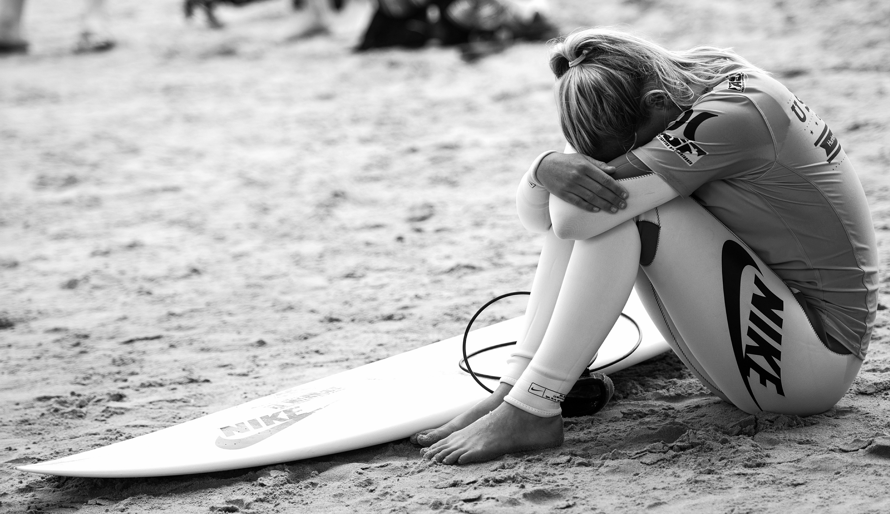 Nike Girl Surfboard in Beach Wallpaper