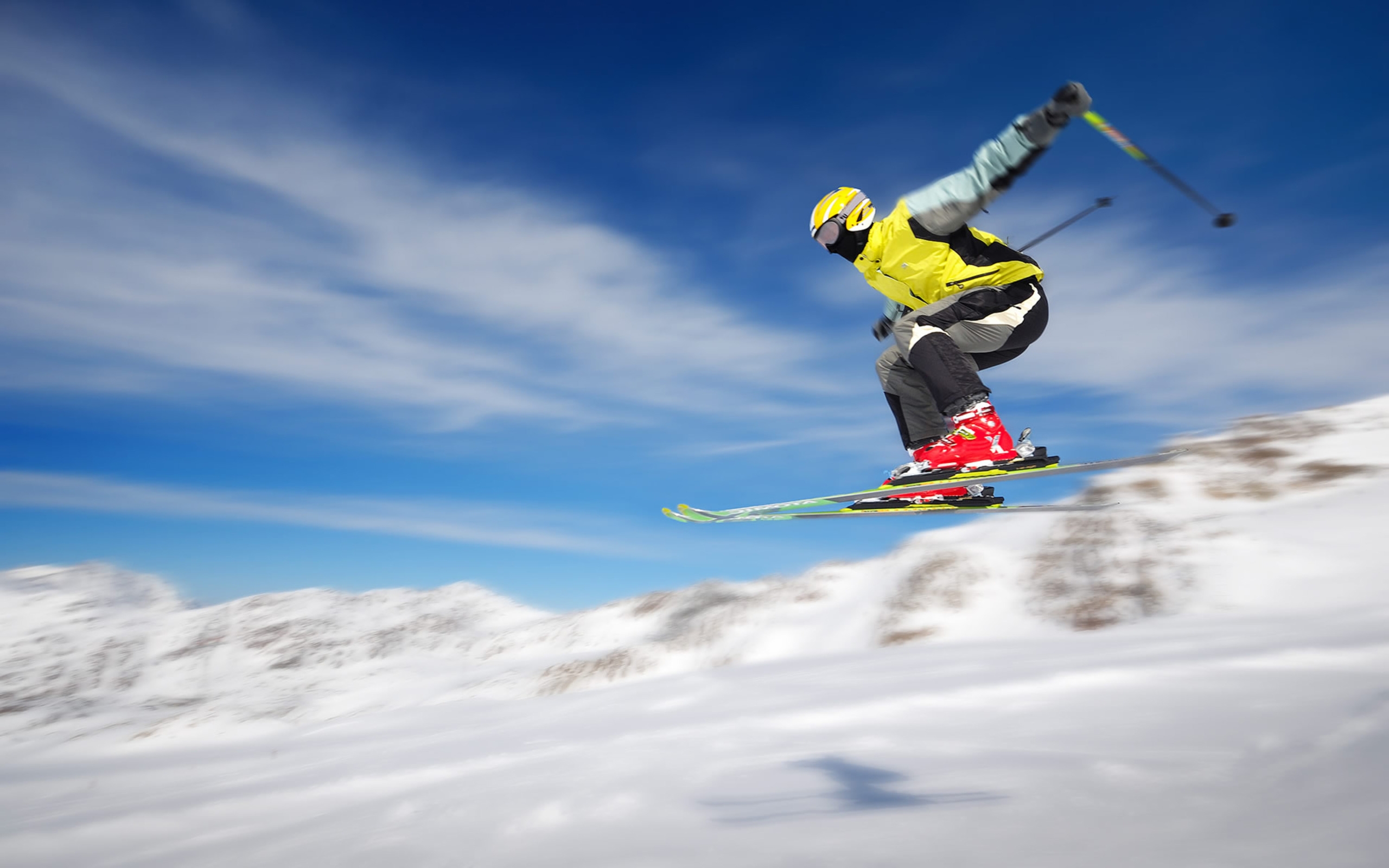 Ski Sports with Yellow Suite Wallpapers HD / Desktop and Mobile Backgrounds