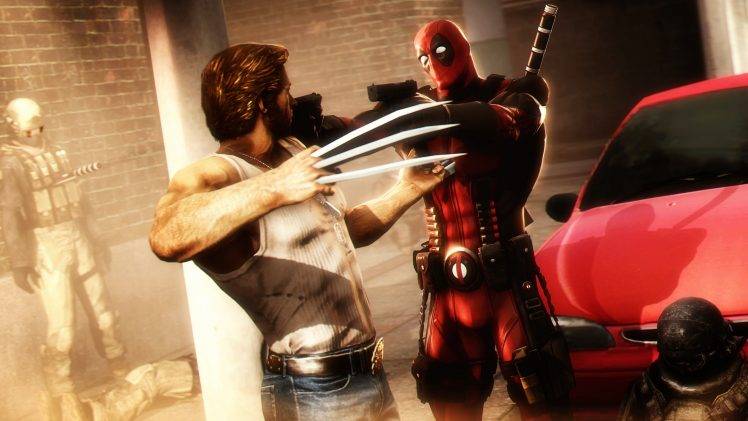 Wolverine Stab Deadpool HD Wallpaper Desktop Background