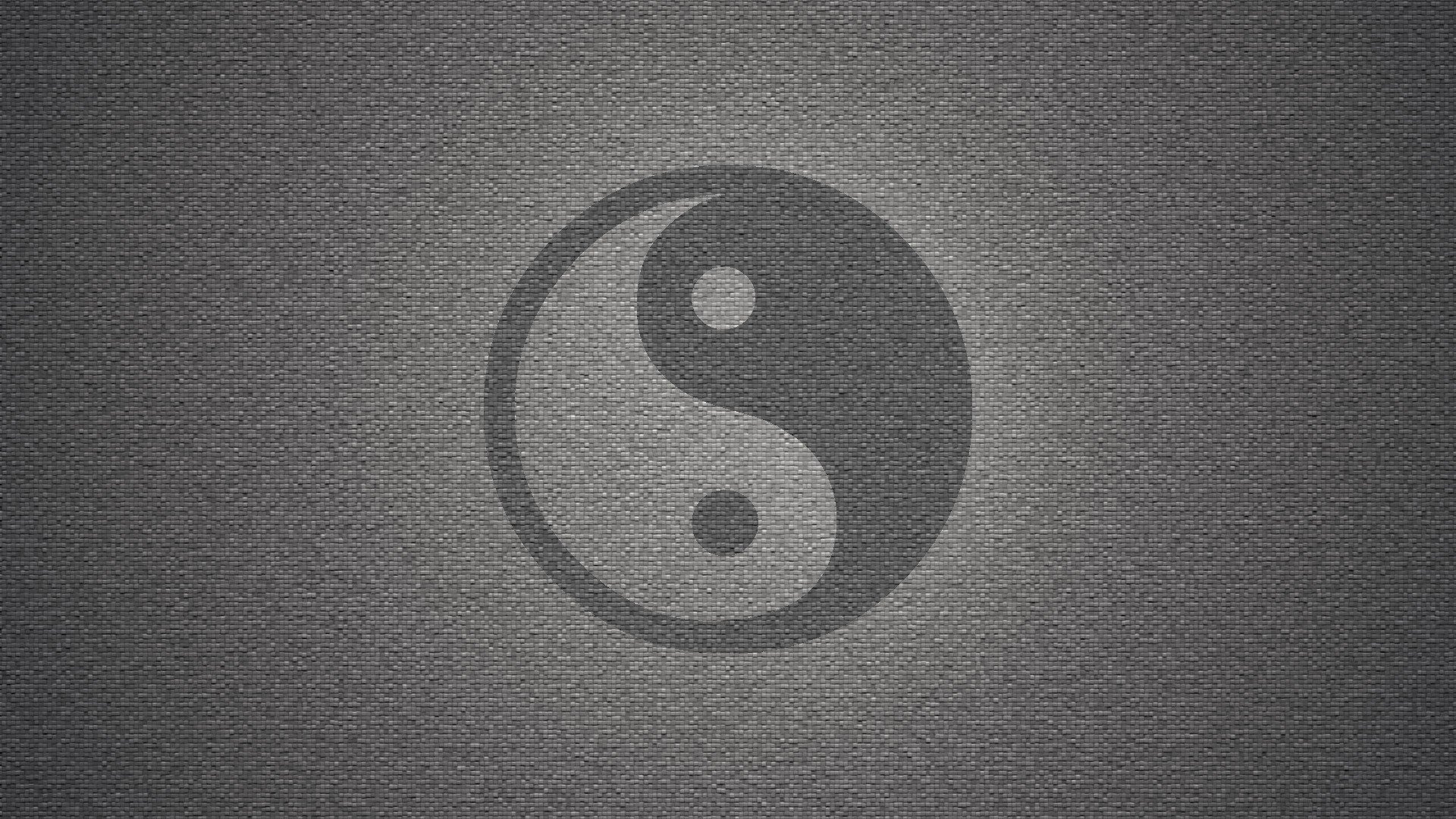 Yin Yang Symbol Grayscale Wallpaper