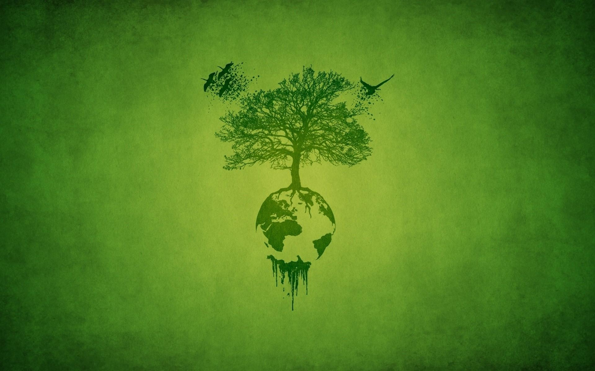 Artistic Green Ecosystem Artwork Wallpaper