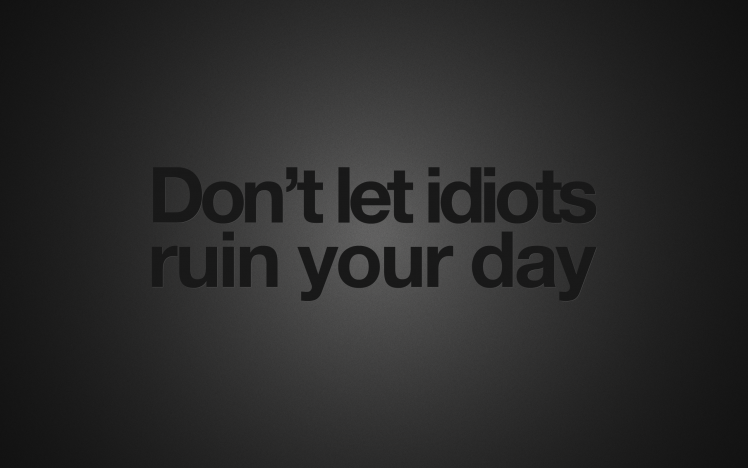 Dont Let Idiots Ruin Your Day HD Wallpaper Desktop Background