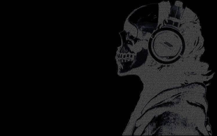Headphones Skulls Listen Music HD Wallpaper Desktop Background