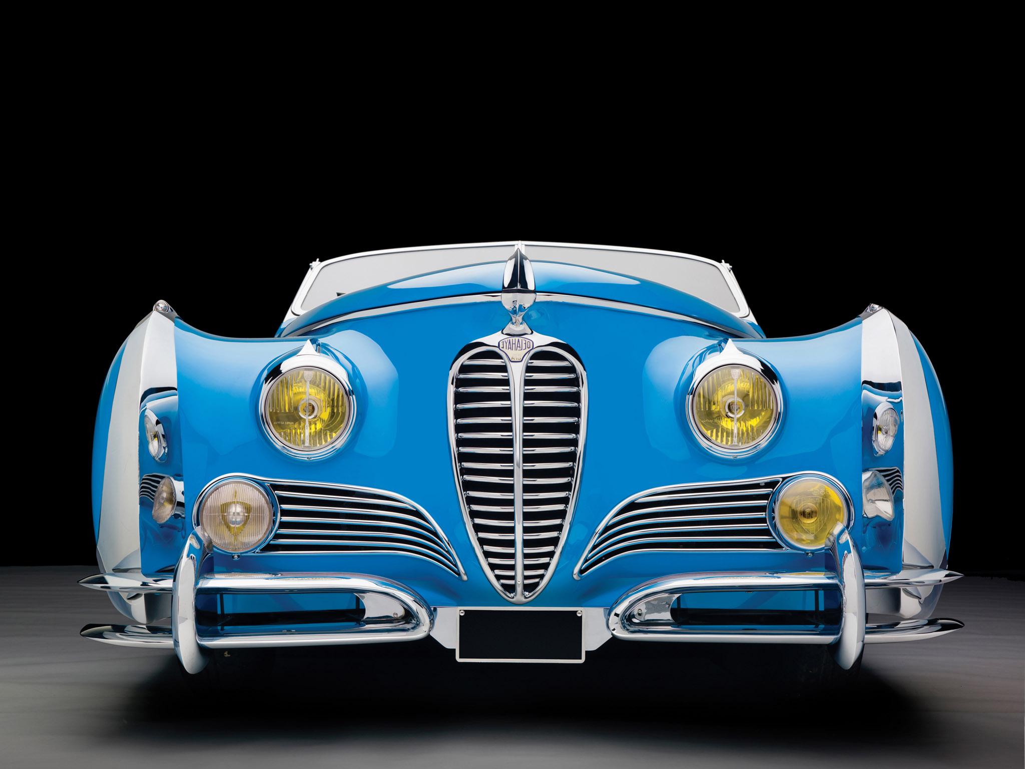 Blue Delahaye Car Wallpaper