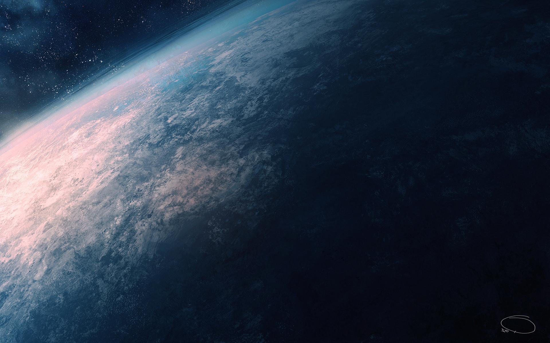 Looking Earth On Space Wallpaper