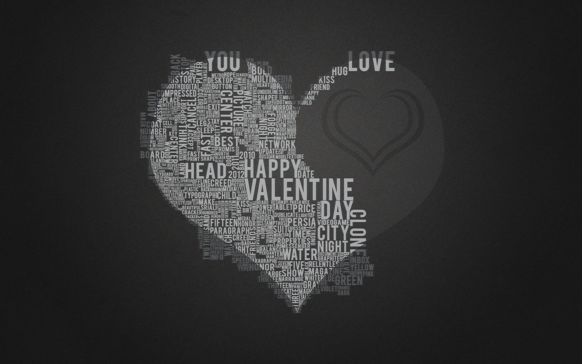 Love Text Hearth Shape Wallpaper