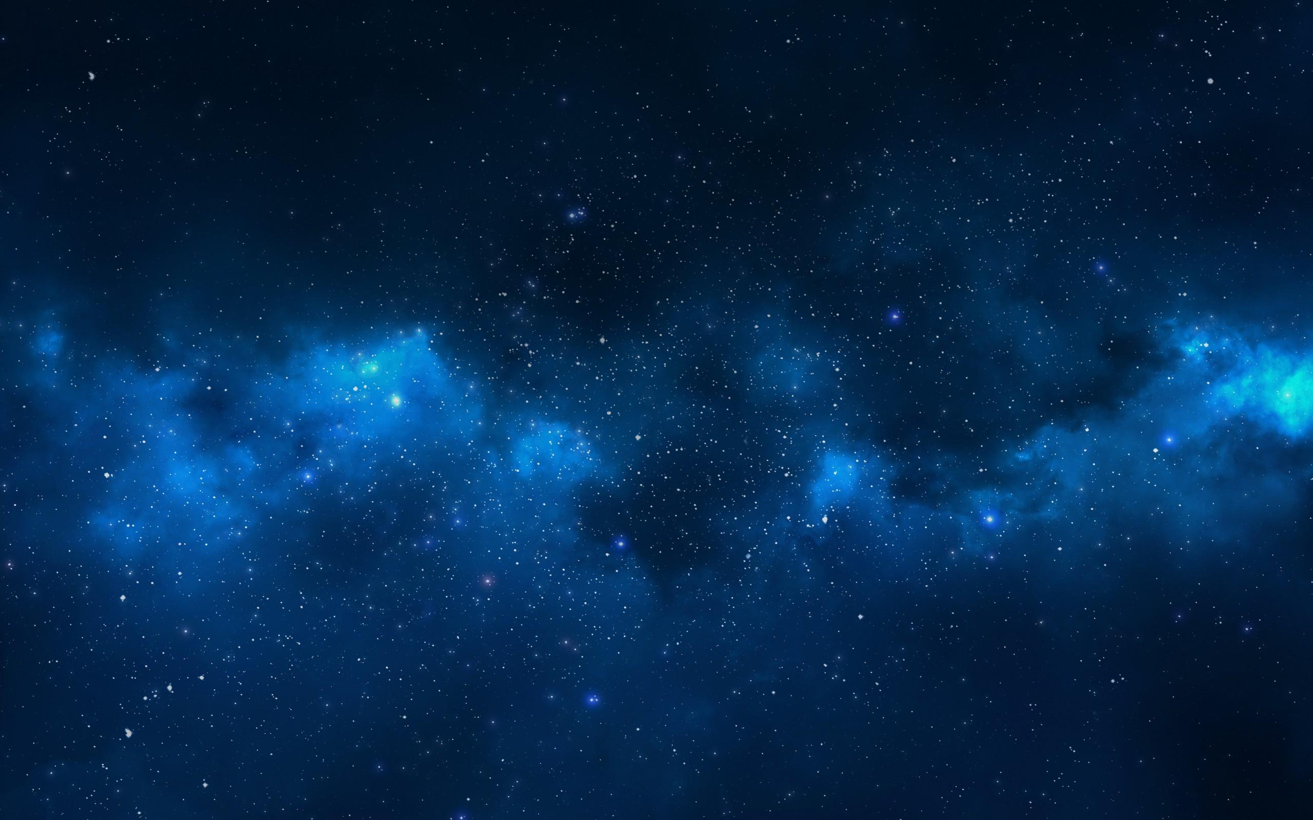 Milky Way Galaxy Blue Nebula Clouds Wallpapers HD ...