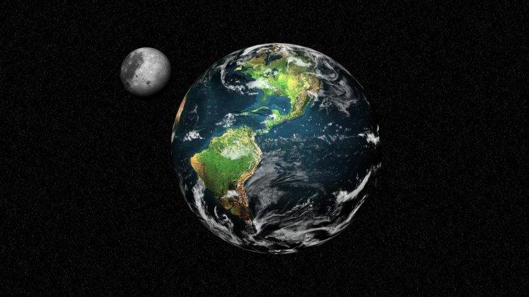 Moon and Earth HD Wallpaper Desktop Background