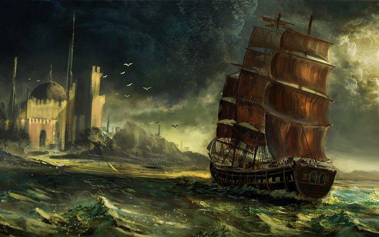 Pirate ship in the strom Wallpapers HD / Desktop and Mobile Backgrounds