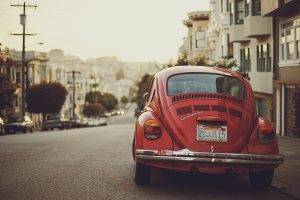 Red Vintage Volkswagen Beetle