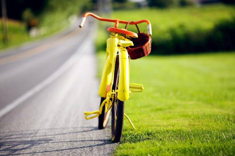 Yellow Vintage Bike HD Wallpaper Desktop Background