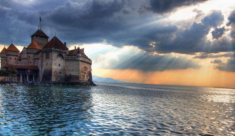 A Castle Over The Sea HD Wallpaper Desktop Background