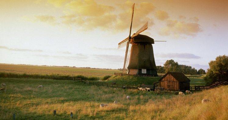 Molen Bij Alkmaar (Windmill Near Alkmaar) HD Wallpaper Desktop Background