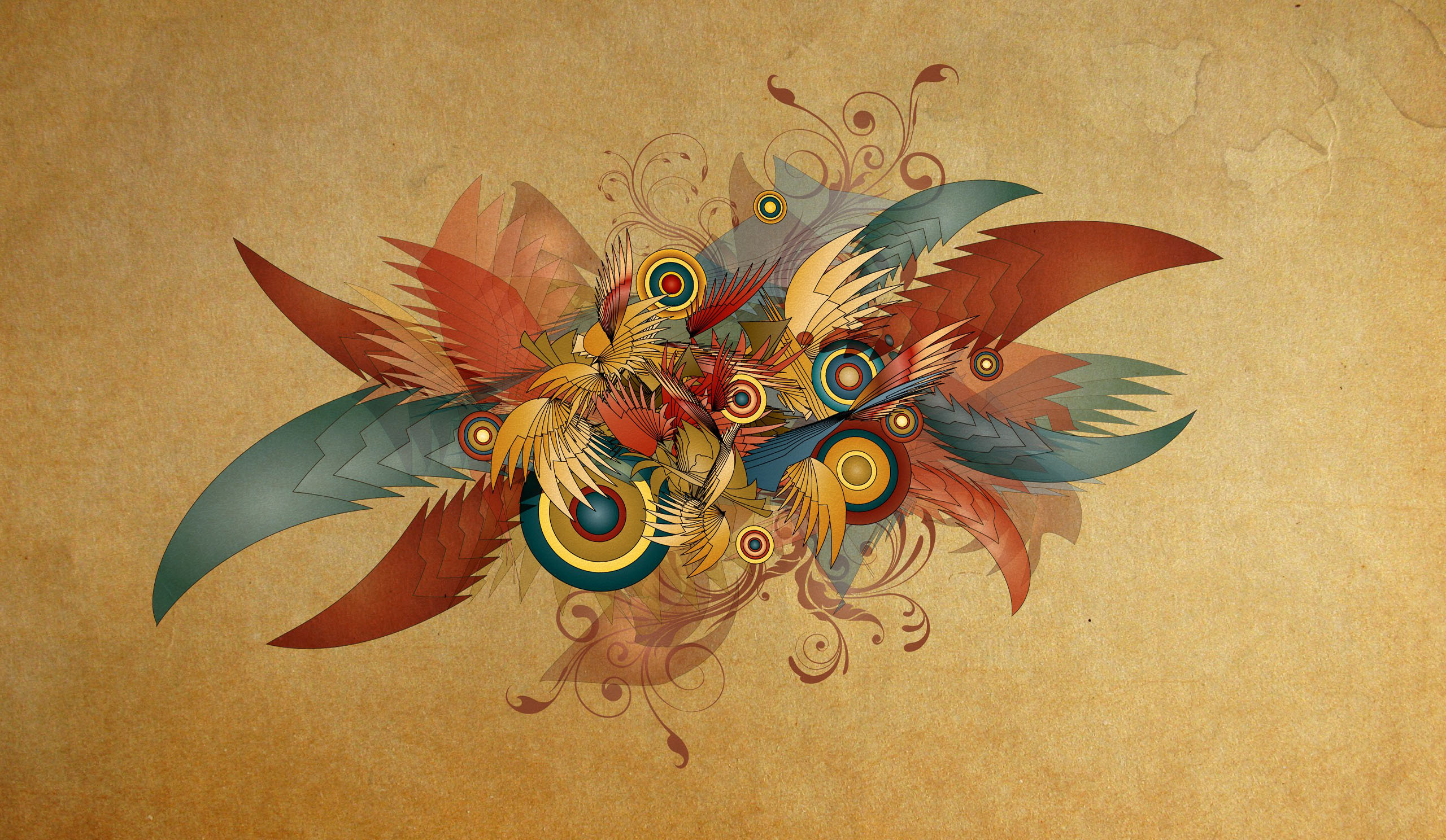Abstract Feather Digital Art Wallpaper