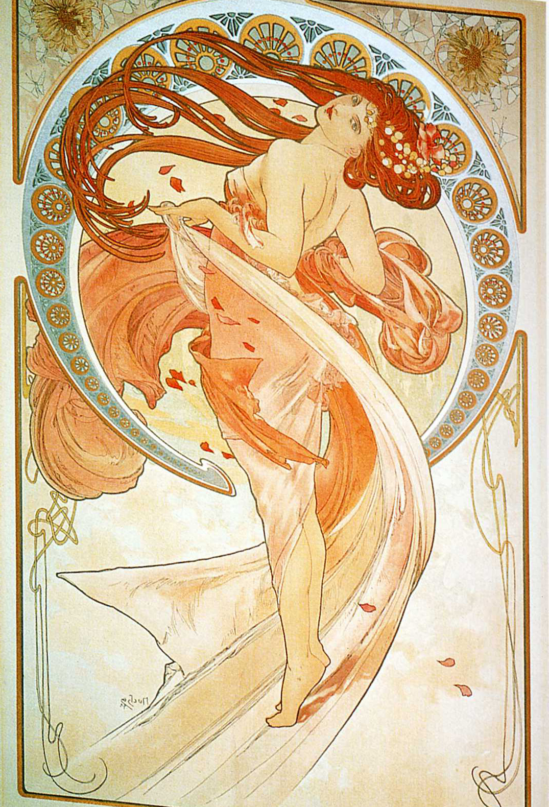 Alphonse Mucha Art Nouveau Wallpaper