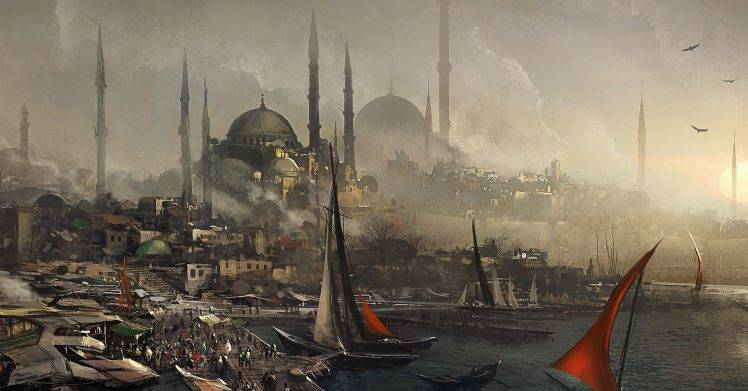 Assassins Creed Revelations Video Games Cityscapes Blue Mosque HD Wallpaper Desktop Background