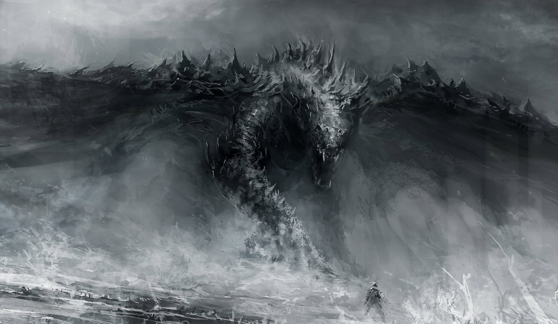 Black And White Dragon Drawings Wallpapers HD / Desktop and Mobile