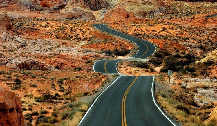 Curved Road At The Desert Wallpapers HD / Desktop and Mobile Backgrounds