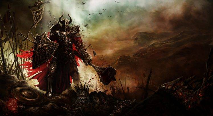 Diablo III Warriors Fantasy Art HD Wallpaper Desktop Background
