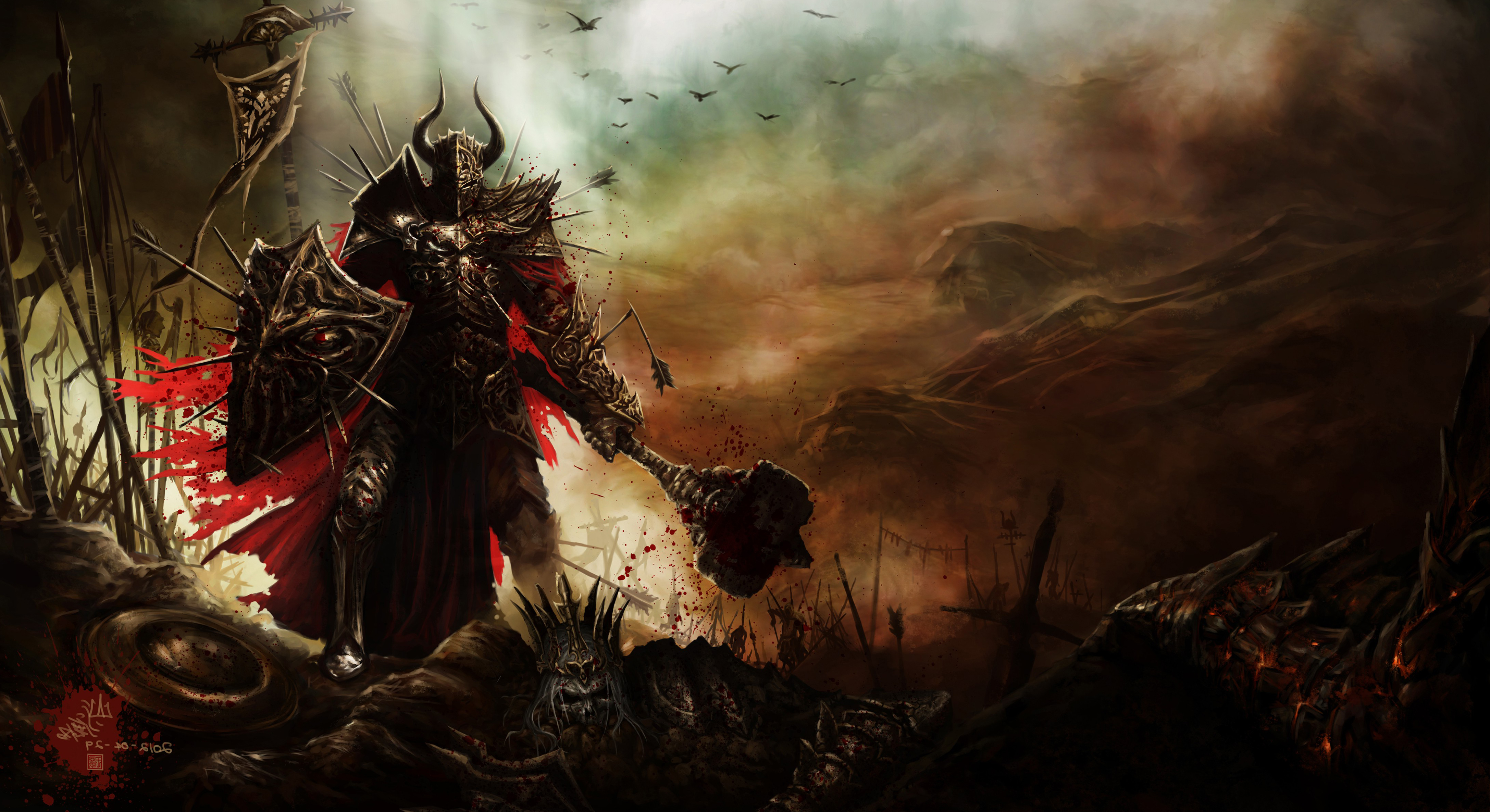 Diablo III Warriors Fantasy Art Wallpaper