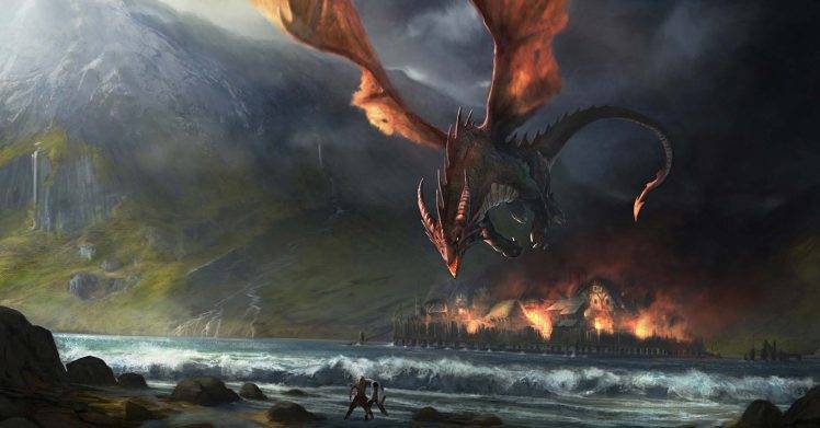 Fantasy Dragon Fire Art HD Wallpaper Desktop Background