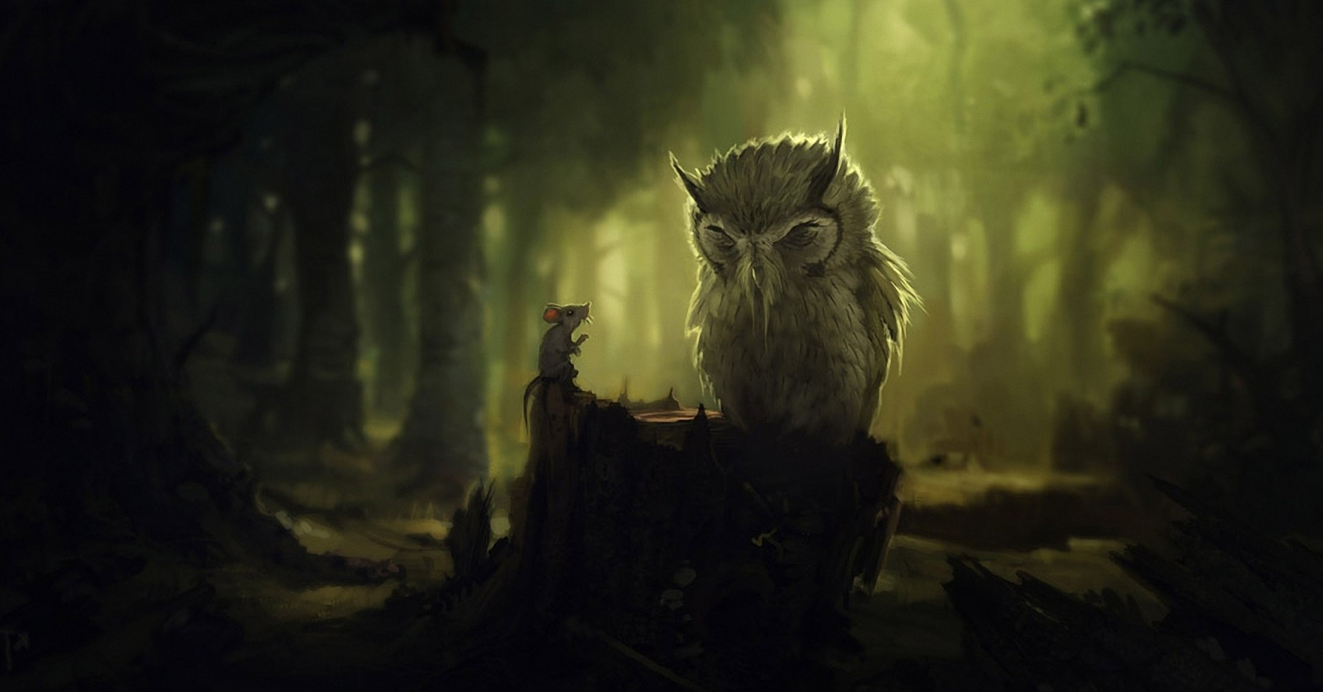 Forest Birds Fantasy Art Wallpaper