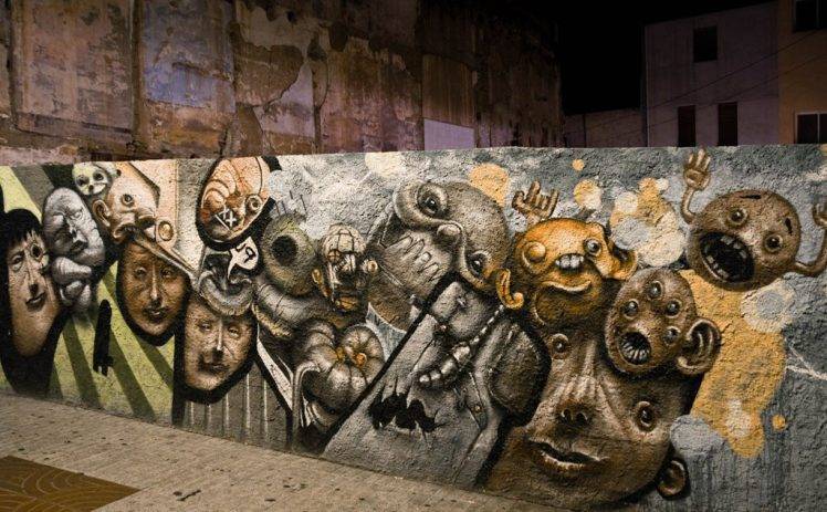 Graffiti Faces HD Wallpaper Desktop Background
