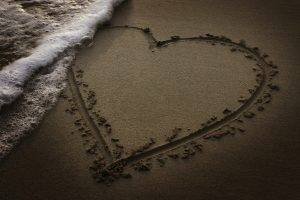 Love Pattern On The Beach