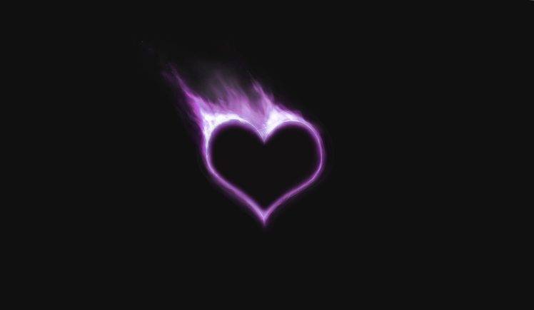 Purple Hearts Flame HD Wallpaper Desktop Background