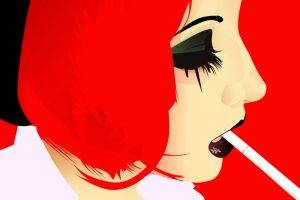 Red Hair Woman Smoking