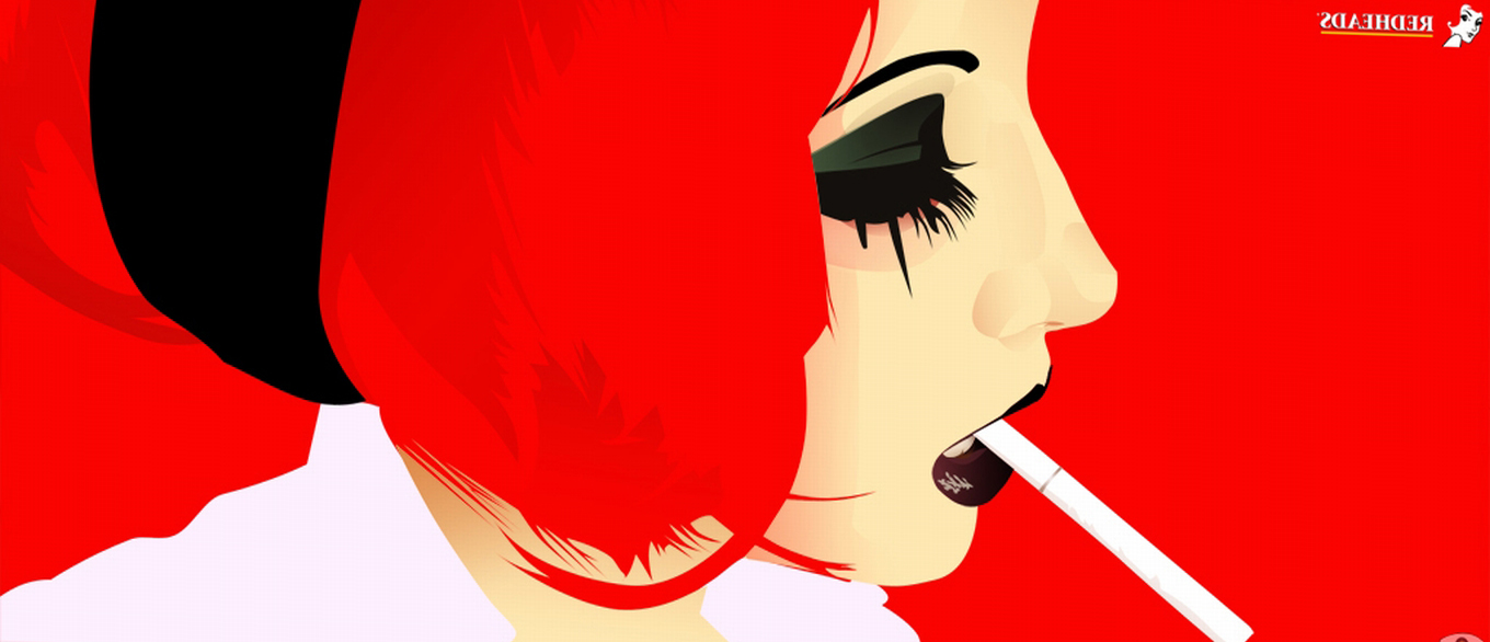 Red Hair Woman Smoking Wallpaper
