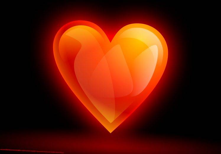 Red Heart With Shadow HD Wallpaper Desktop Background
