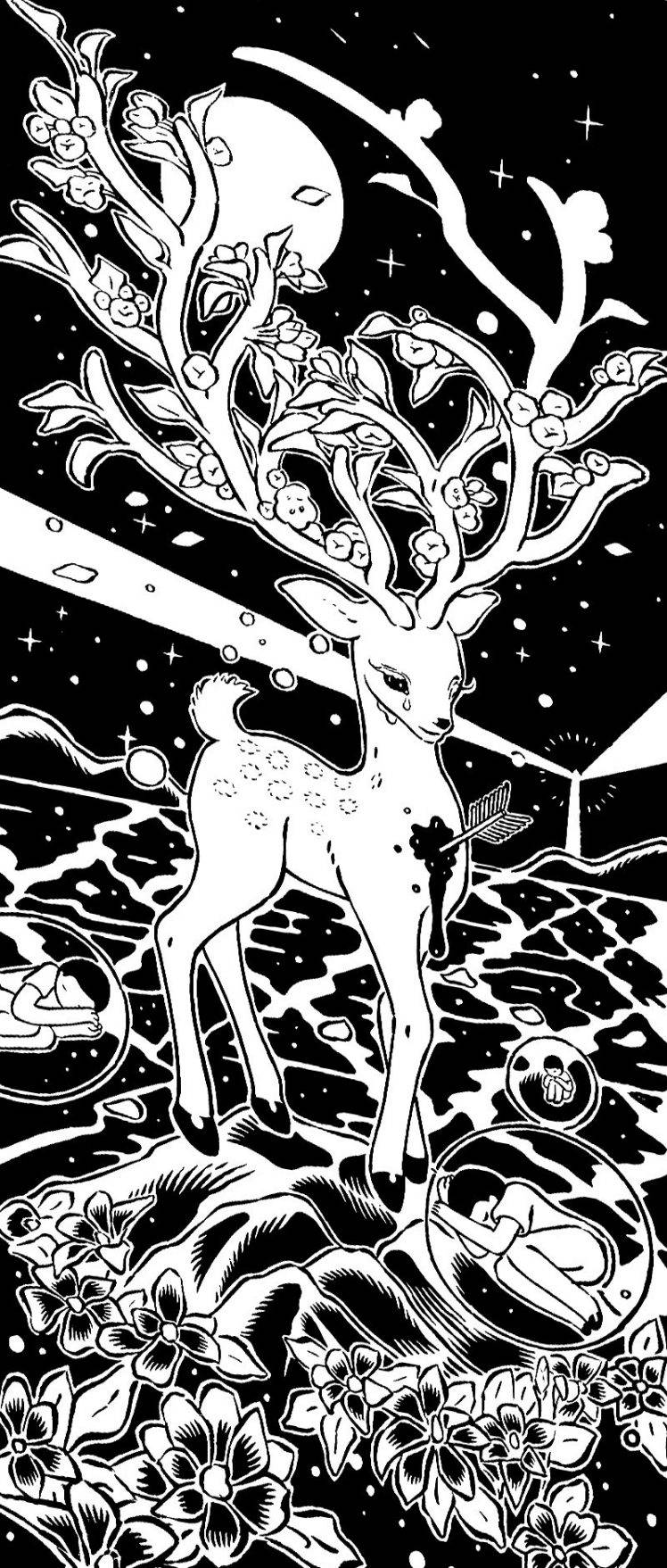 Surreal Deer Cartoons HD Wallpaper Desktop Background