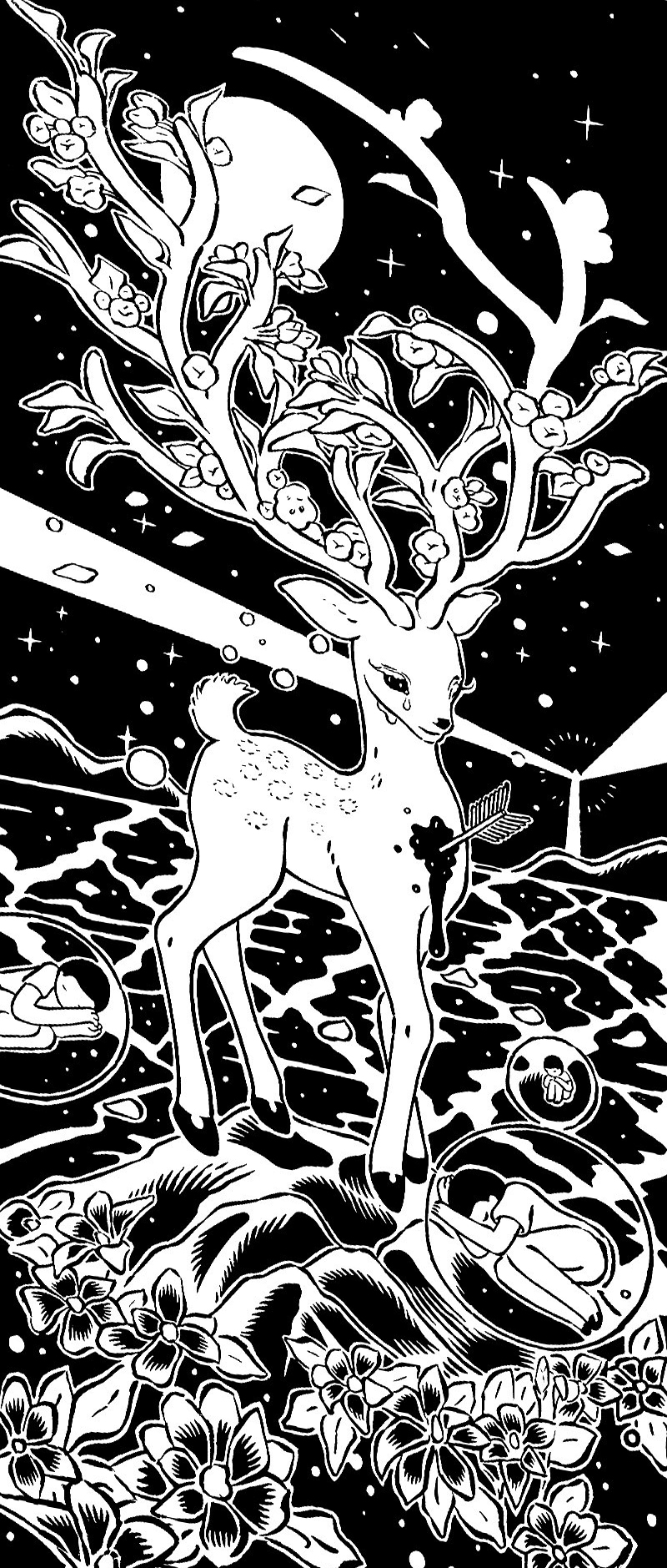 Surreal Deer Cartoons Wallpaper