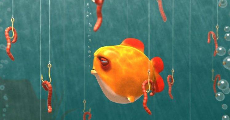 Worm Water Fish Bubbles HD Wallpaper Desktop Background