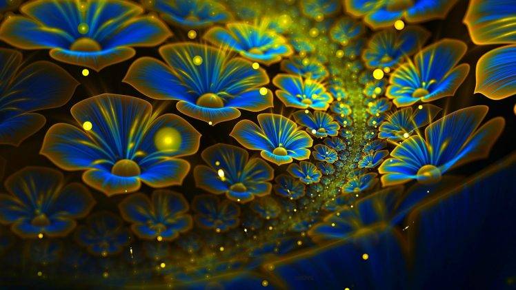 Abstract Fractal Cg Digital Art 3d Colors Blue Flowers Wallpapers Hd Desktop And Mobile Backgrounds