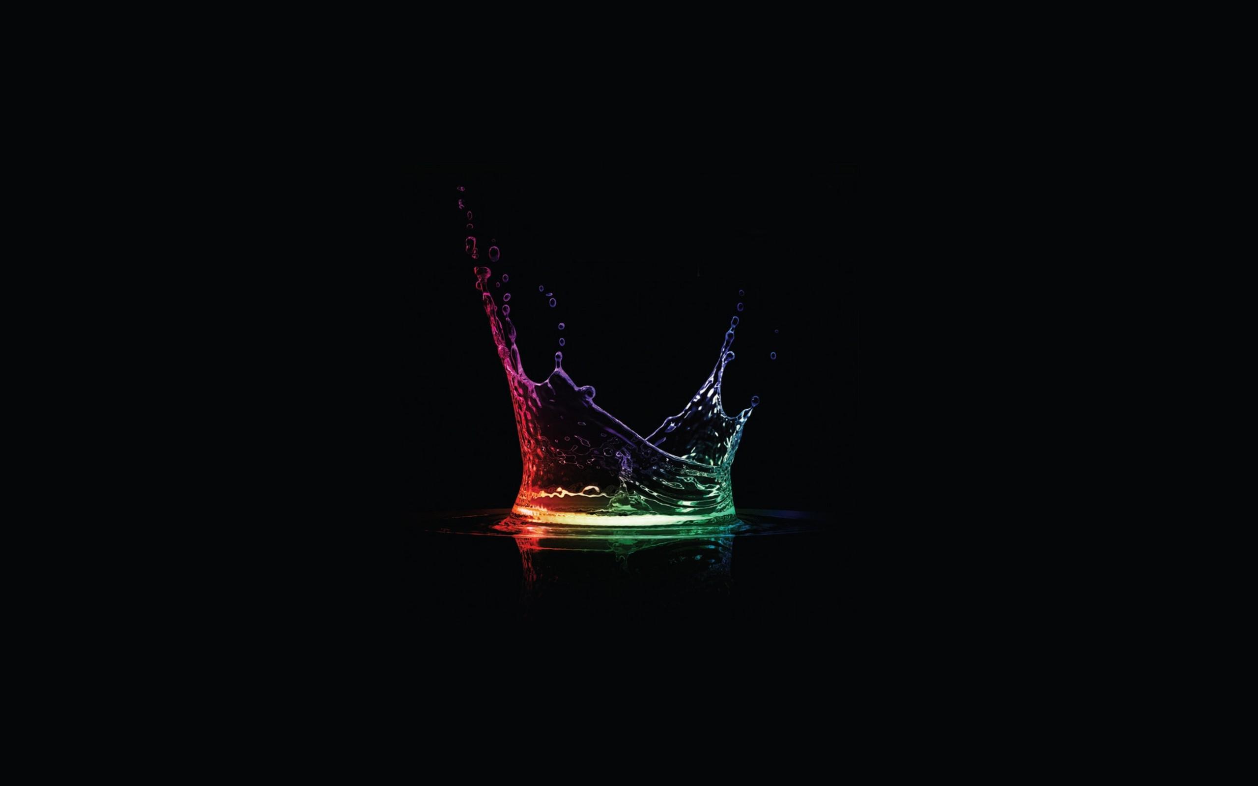 Abstract Multicolor Drop Black Background Splashes over ...