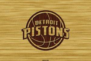 DETROIT PISTONS Basketball Nba brown logo over yellow