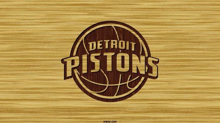 DETROIT PISTONS Basketball Nba brown logo over yellow HD Wallpaper Desktop Background
