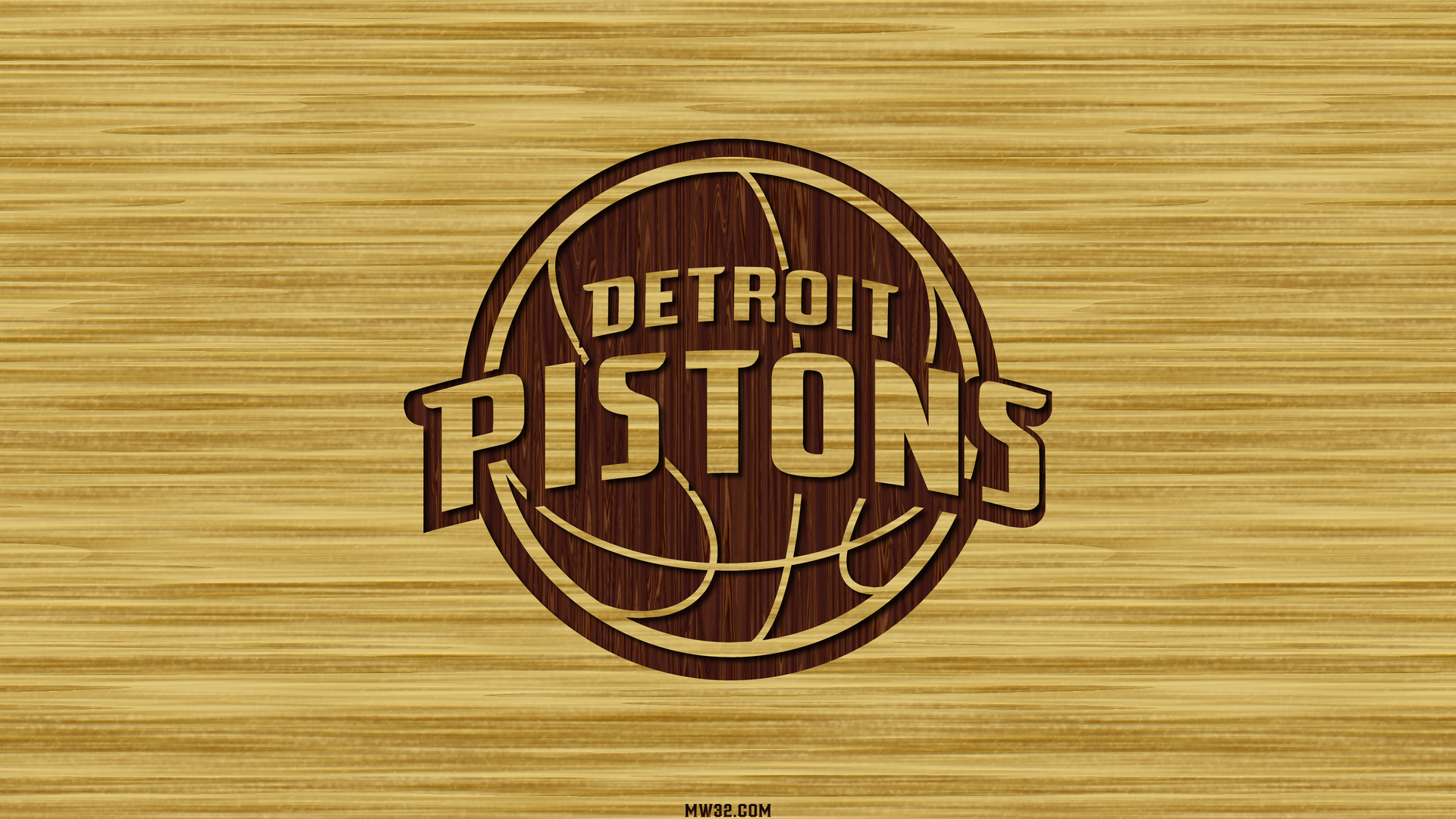 DETROIT PISTONS Basketball Nba brown logo over yellow Wallpaper