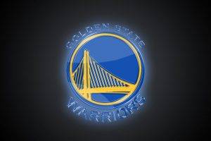 GOLDEN STATE WARRIORS Nba Basketball bridge logo over black background