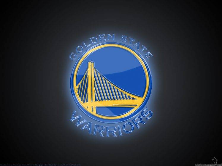 GOLDEN STATE WARRIORS Nba Basketball bridge logo over black background HD Wallpaper Desktop Background