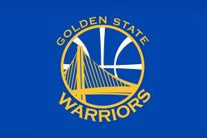 GOLDEN STATE WARRIORS Nba Basketball logo over blue screen