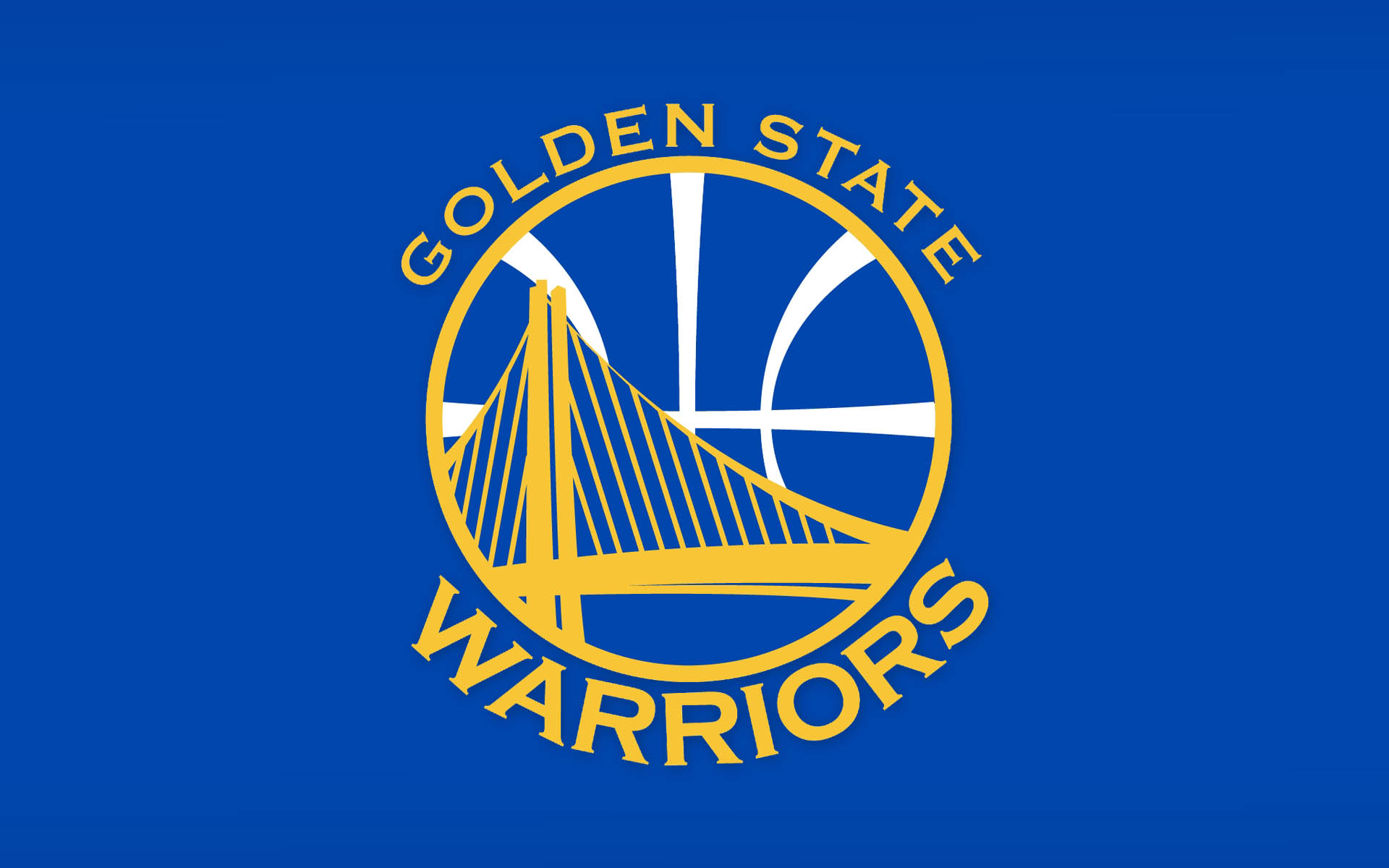 GOLDEN STATE WARRIORS Nba Basketball logo over blue screen Wallpaper