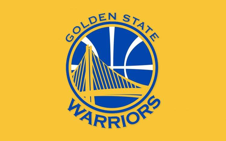 GOLDEN STATE WARRIORS Nba Basketball logo over yellow background HD Wallpaper Desktop Background
