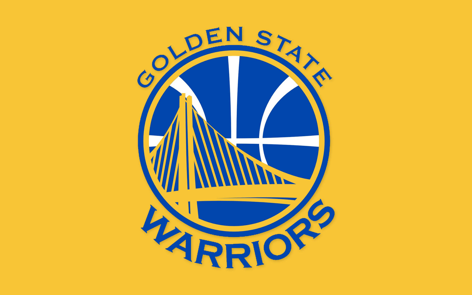 GOLDEN STATE WARRIORS Nba Basketball logo over yellow background Wallpapers HD / Desktop and