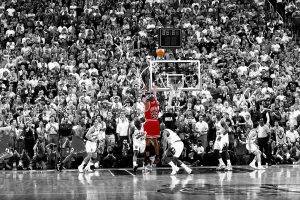 Michael Jordan Basketball Nba Chicago Bulls grayscale and colorful wallpaper