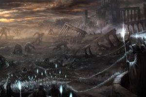 Souls Fantasy Dark Apocalyptic Post battle decay destruction