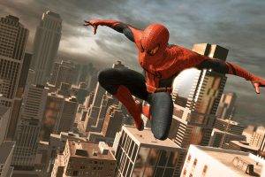 Spder-man Spider Man Spiderman Movies Comics jumping through the building